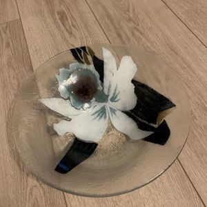 Seymour Mann St Luke Bubble Art Glass Large Bowl w/ Original Tag